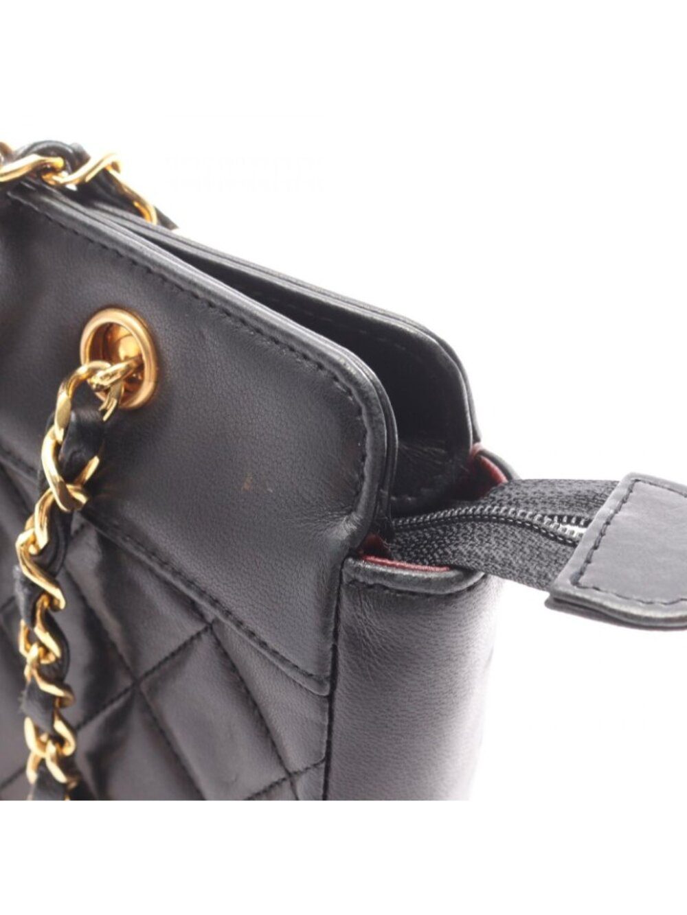 Chanel Handbag Quilted Black Lambskin Chain Bag - Picture 14 of 14